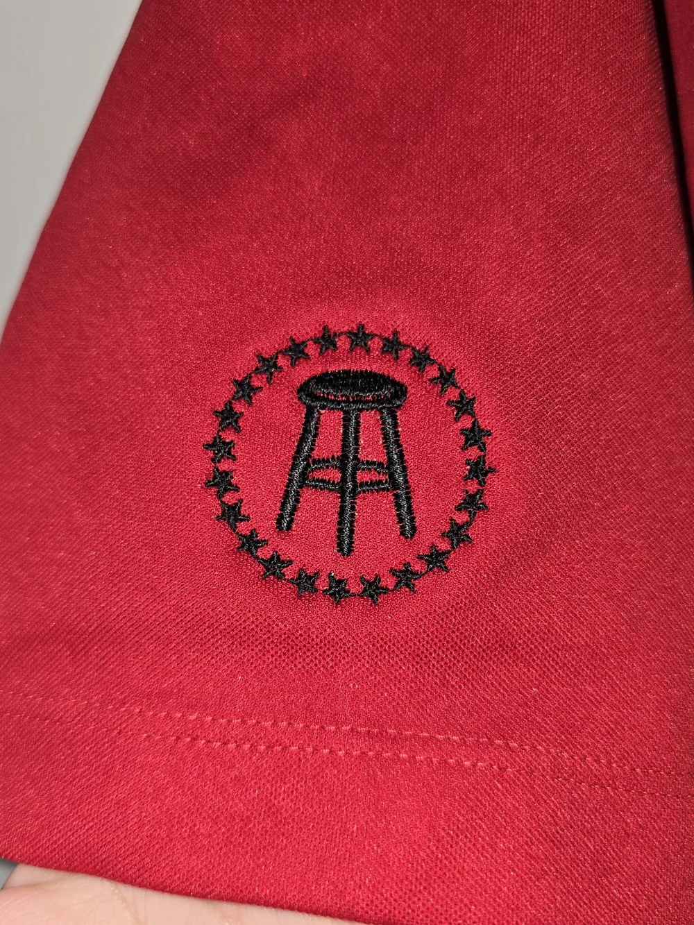 Nike Golf Barstool Sports Dri-Fit red polo shirt